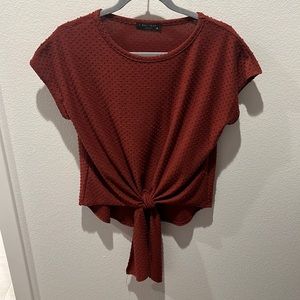 Burt Orange Textured Blouse